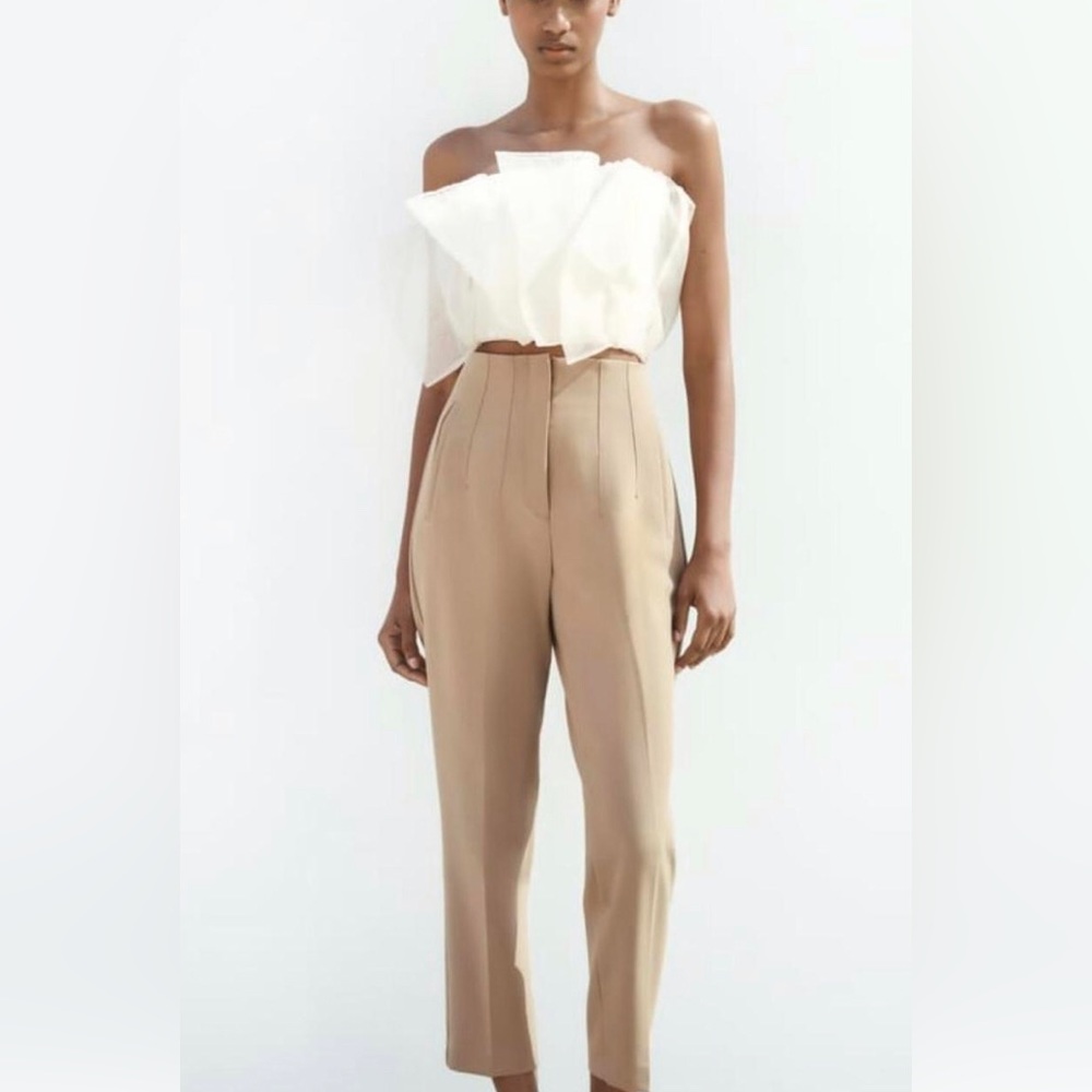 Zara High Waisted Pants Tan Size XS